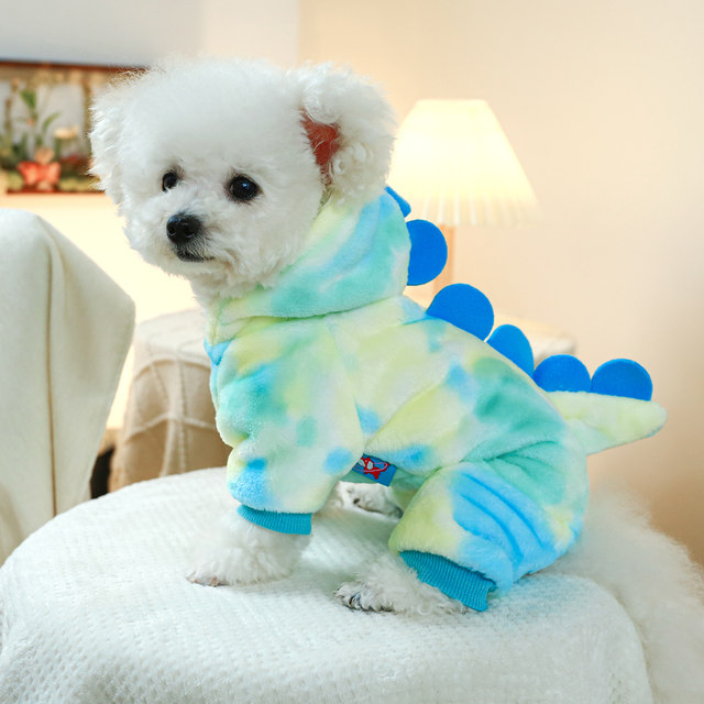 Pet autumn and winter thickened warm and cute four-legged clothing