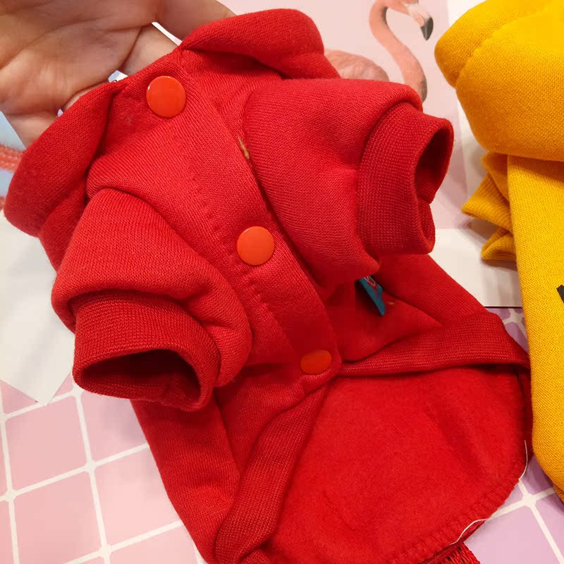 Chó quần áo chiến đấu Teddy sữa chó con chó mùa thu và mùa đông cộng với nhung ấm áo len dày mèo thú cưng mùa xuân - Quần áo & phụ kiện thú cưng áo cho mèo chó