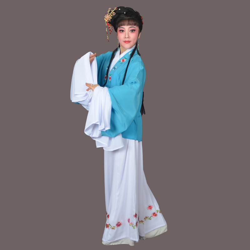 Peking Opera Costumes Female Flower Denier Classical Dance Practice Costumes Yue Opera Yellow Plum Opera Water Sleeve Opera Children Practice Costumes