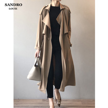 Day Faculty light luxurious Inn Wind long style Windcoat Jacket Woman Card Its Color Laminated Collar Pendant Sensations Slim Temperament Great Coat