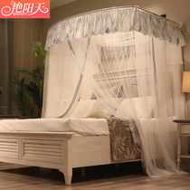 Retractable U-shaped mosquito net 1 8m bed household 1 5m princess wind pattern u-shaped 2 simple encryption thickening