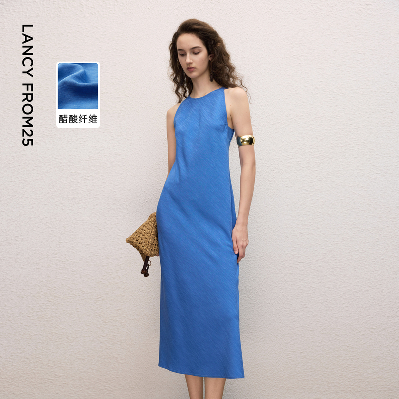 Langzi 25 Acetate Fashion Sleeveless Dress French Slim Fit Long Dress Summer New Commuter Light Dress Tank Dress Langzi 25 Acetate Fashion Sleeveless Dress French Slim Fit Long Dress Summer New Commuter Light Dress Tank Dress