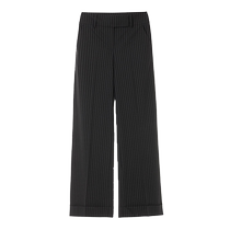 (Italian design) Langposture wool French style striped wide-legged pants 2024 Summer new casual pants