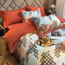 2021 New Spring American Chiropractic 100 long staple cotton cotton cotton four-piece cotton quilt cover bedding