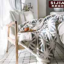 Double-layer thickened warm lamb velvet blanket autumn and winter Falaisle single double sofa blanket double-sided student cover blanket winter