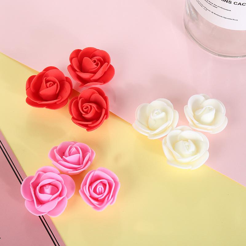 500【朵】pe玫瑰花泡沫花朵3.5cm花球材料配件假花小花头仿真