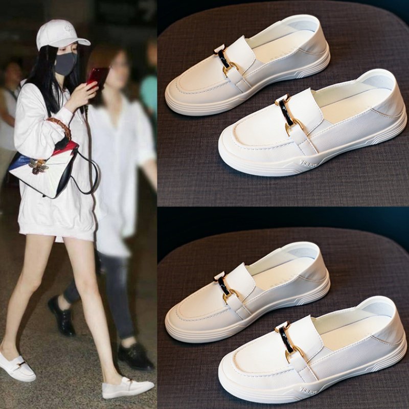 Small white shoes 2020 fall new 100 lap net red flat women shoes Korean version girls casual minimalist shoes-ins surges