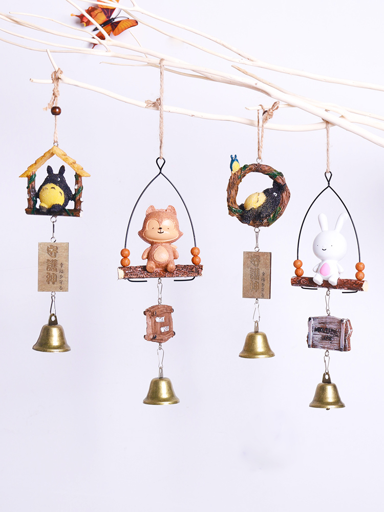 Japanese style wind bell hanging creative small fresh forest birthday gift Cute girl bedroom room small bell pendant