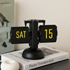 Calendar Ornament Automatic Page-Turning Clock Desktop Retro Mechanical Clock Table Digital Clock Creative Living Room Decoration