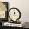 Medieval-Style Creative Desktop Clock, Tabletop Living Room Soft Decoration Ornament, Niche High-End Clock Display Style