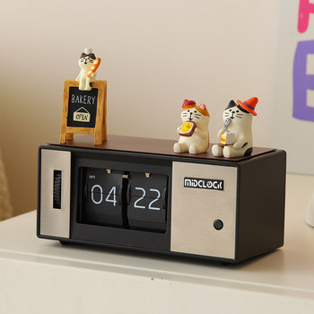 Mechanical Automatic Page-Turning Clock, Office Desktop Decoration, Living Room Tv Cabinet, Entrance Hall, Light Luxury High-End Decoration