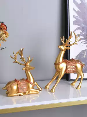 Modern minimalist living room wine cabinet decoration Office lucky deer entrance desktop decoration housewarming new home gifts