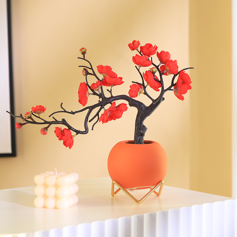 Chinese emulated flower fake flower suit of wax plum blossom living-room tea table decoration table flower pendulum flower decoration floral suit