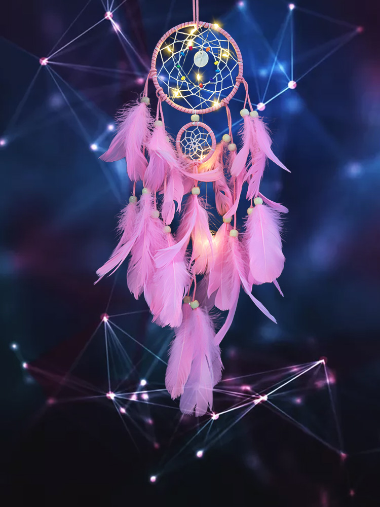 Dream catcher net hanging wind chimes Forest department girls diy bedroom shop dream net energy net feather air charm material handmade