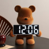 Light Luxury Violent Bear Electronic Clock Desktop Ornament Table Clock Display Children's Girl Creative Clock Decoration