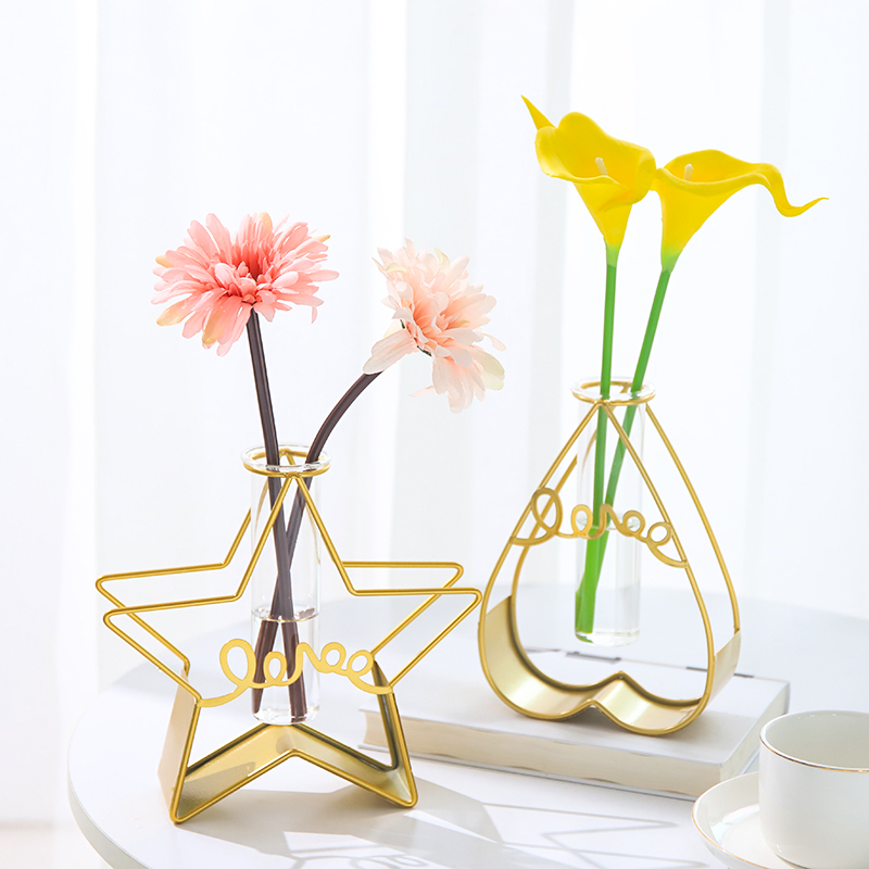 Nordic Ins Wind Vase Swing room Living room flower arrangement light extravagant minimalist with wind and small water pewter dry floral table decorations-Taobao