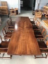 Customized solid wood natural whole board desk table display table new Chinese tea table log large board dining table