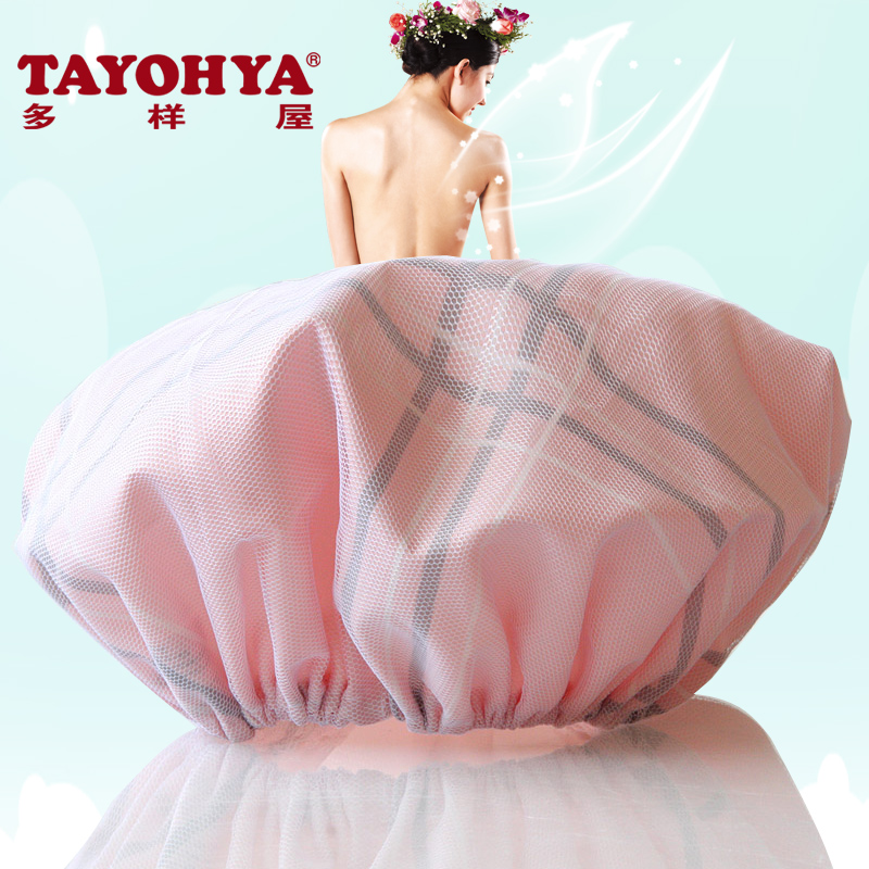 TAYHOYA DIVERSE HOUSE BATH HAT LADY Waterproof Shower Shower Hair Hats Double Layer Thickened Adult Bath Cap