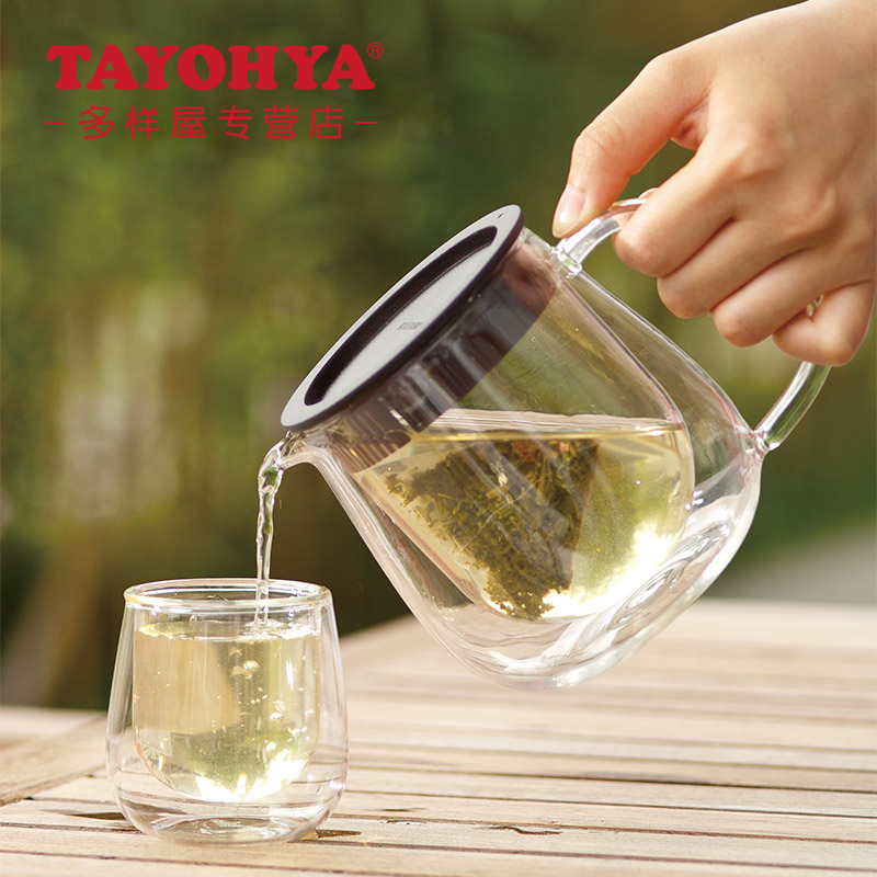 TAYOHYA VARIETY HOUSE CLEAR DOUBLE LAYER CUTE POT HIGH BORON SILICON HEAT RESISTANT GLASS FLOWERS AND FLOWERS TEAPOT TEAPOT TEAPOT