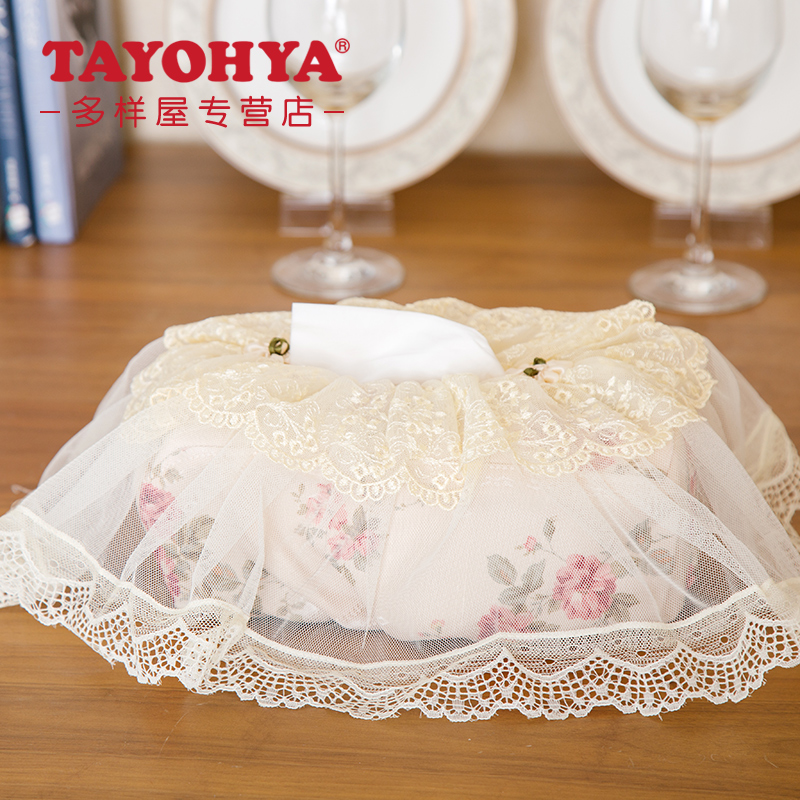 TAYOHYA variety house counter Rose garden napkin box set Lace car not easy tissue box set Pastoral