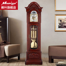 Maple Leaf Landing Bell New Chinese Living Room Watch Eurostyle Daily Hedgehog Purple Sandalwood Seat Bell Retro Mechanical Pendulum