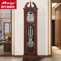 Maple Leaf Clocks German Hmler Living Room Chinese Large Number Landing Bell Solid Wood Retro Home Creative Modern Pendulum