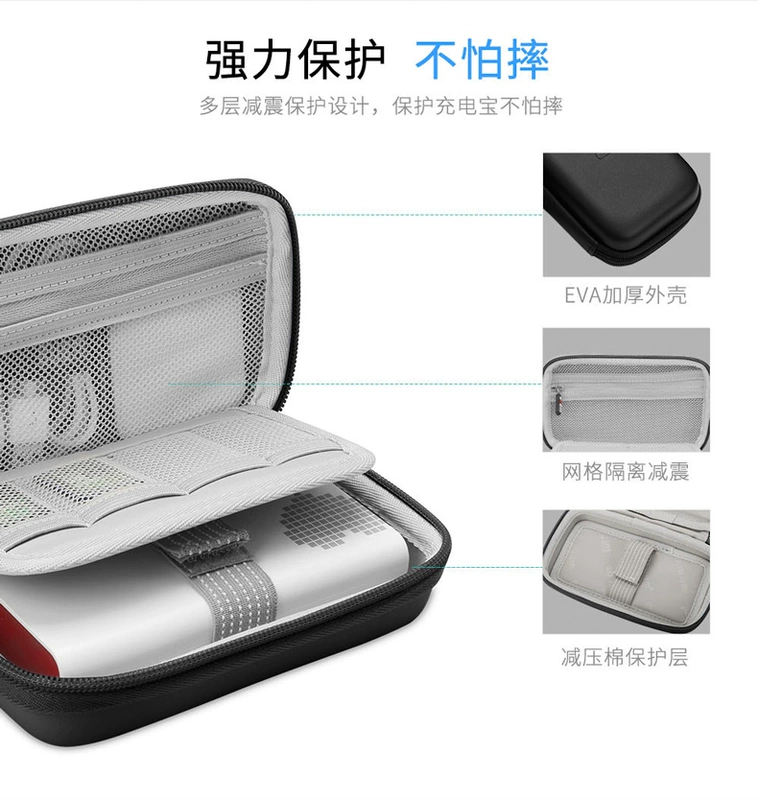 Po sạc gói sạc đầu đặt cứng Luoma Shi số trường hợp bảo vệ cáp điện thoại di động tế bào Yu Bo Pisen kê 10.000 20.000 mA điện thoại túi hộp BUBM - Lưu trữ cho sản phẩm kỹ thuật số