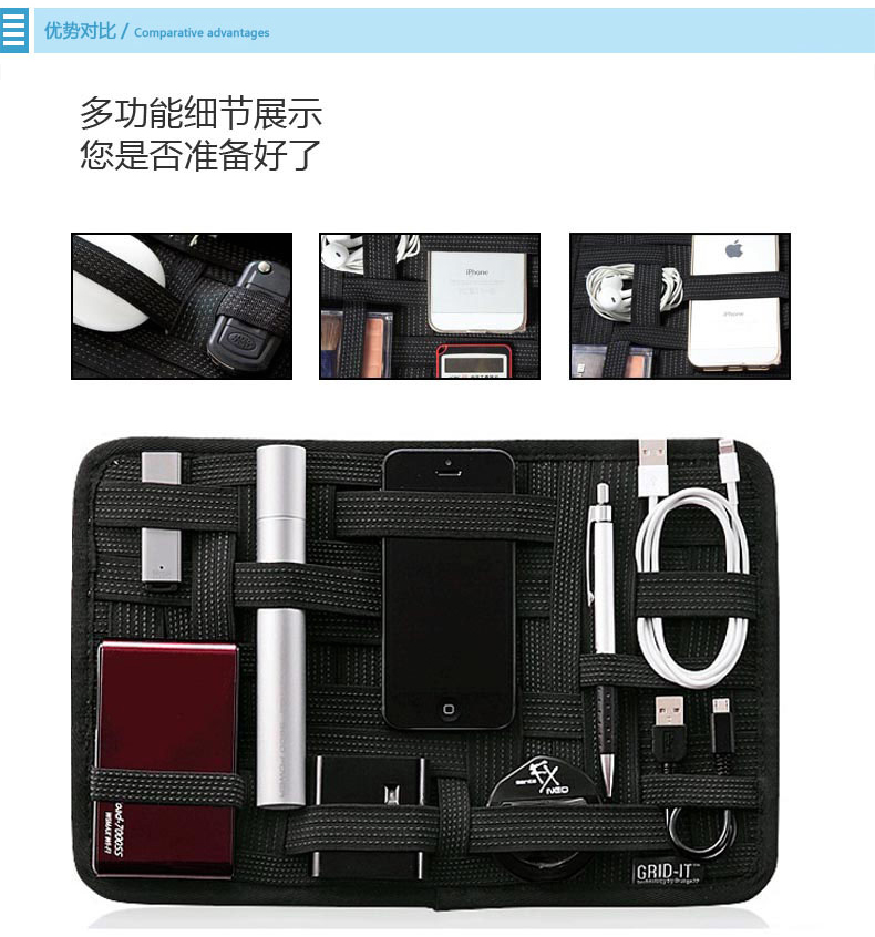lưu trữ kỹ thuật số tấm đàn hồi phù hợp U-U dòng dữ liệu sạc hub khiên đầu Pouch kết thúc chức năng quản lý băng mực dòng điện thoại di động sạc điện Po phụ kiện điện tử - Lưu trữ cho sản phẩm kỹ thuật số hộp đựng tai nghe airpod 2
