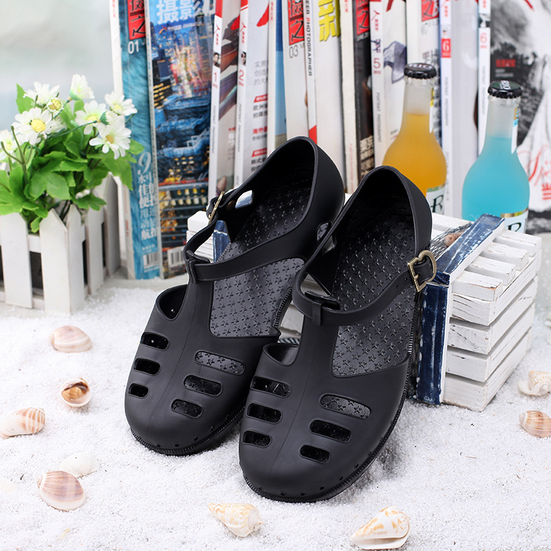 Dép chống trượt nam chống trượt mùa hè dép nam Baotou cổ điển retro hoài cổ quân đội dép quai hậu