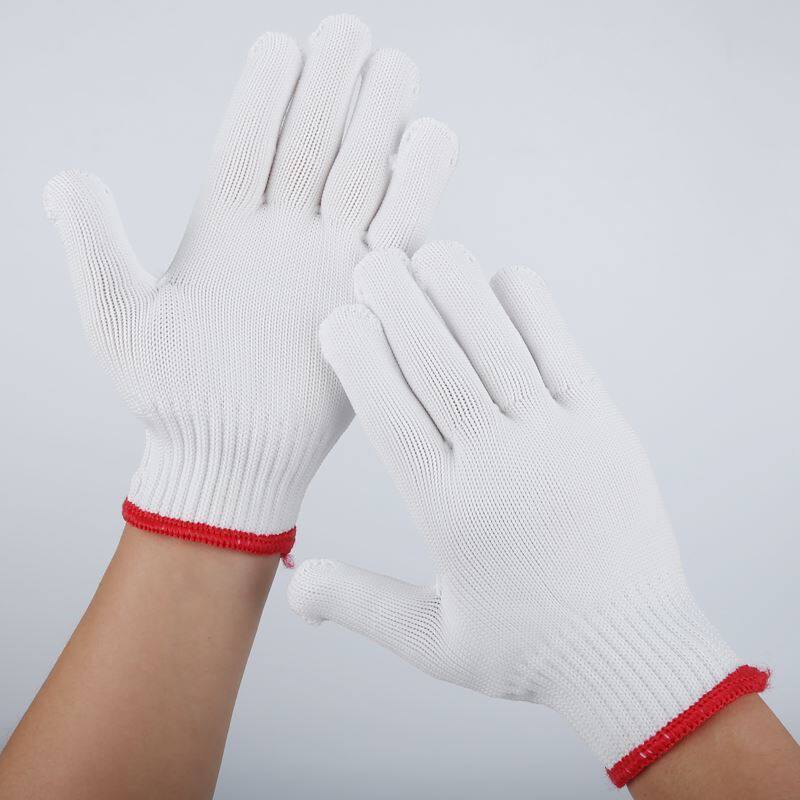 Industrial cotton yarn construction site moving brick gloves chemical comfortable labor knitting male and female labor antifreeze white gloves car repair