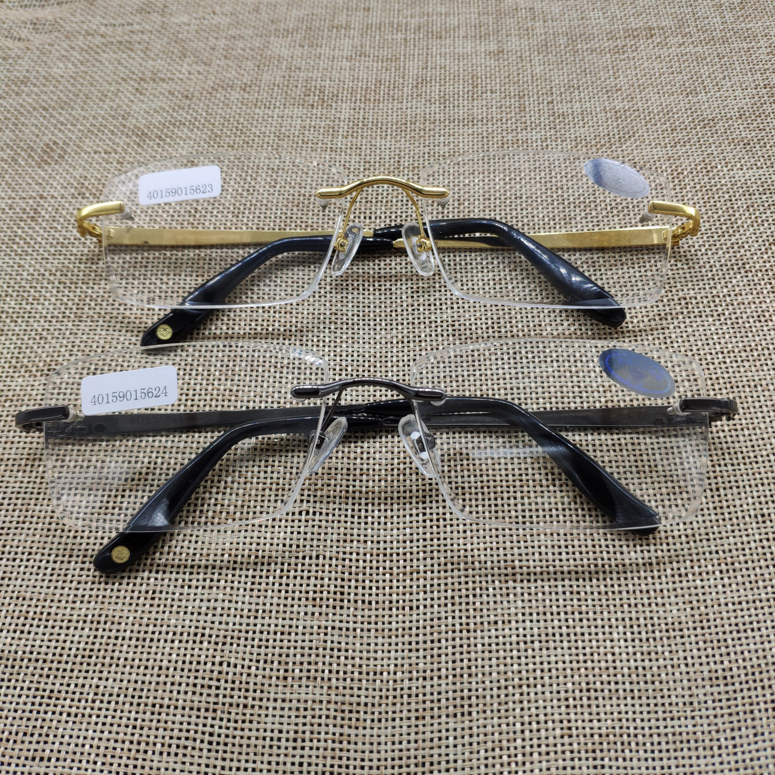 Crystal glasses for men and women Natural fashion high-grade white crystal round rimless cut edge eye care eye protection radiation anti-fatigue