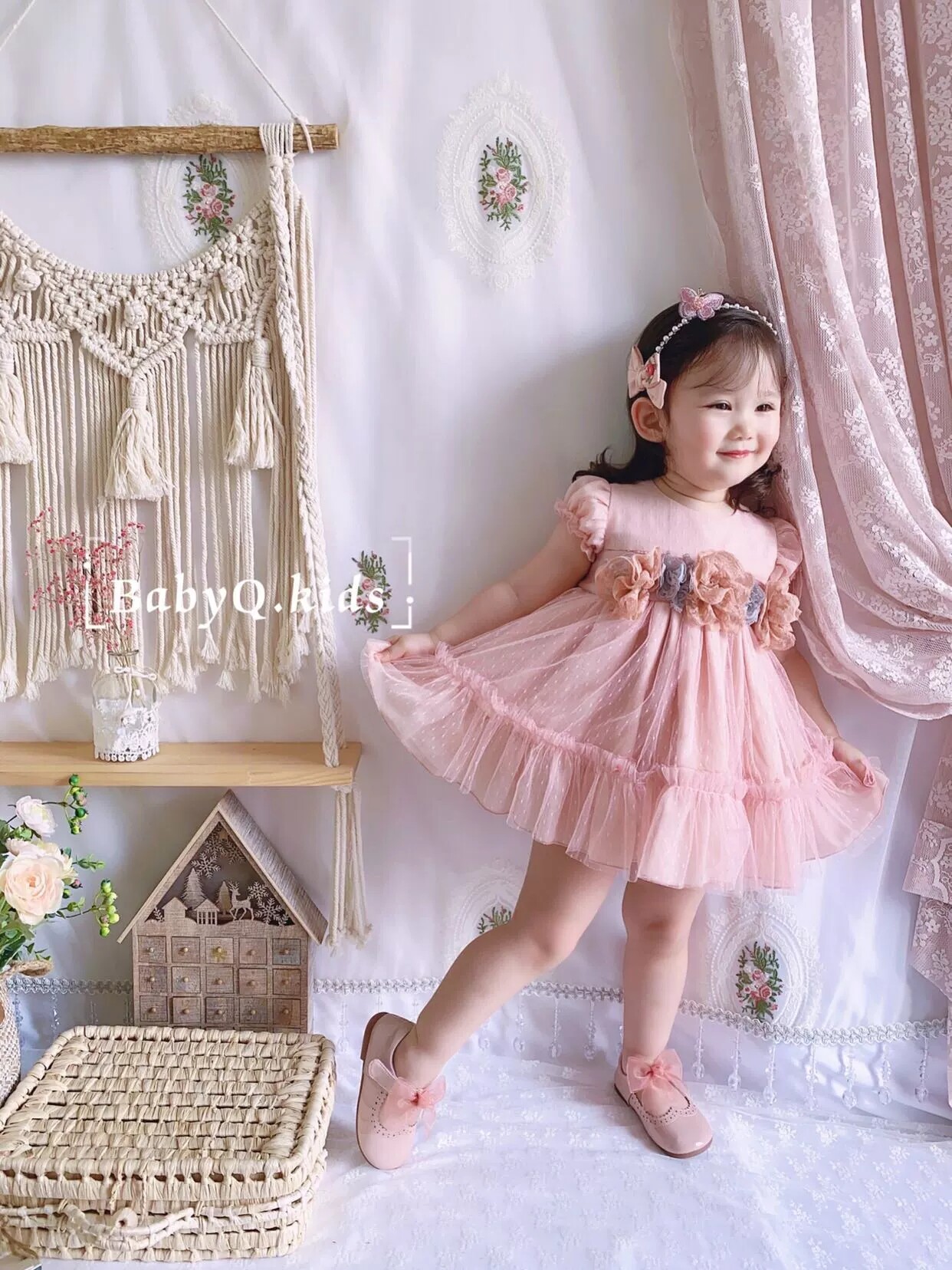 Children's summer dress girl baby princess dress little girl children's clothing girls cotton and linen children Western style Spanish custom