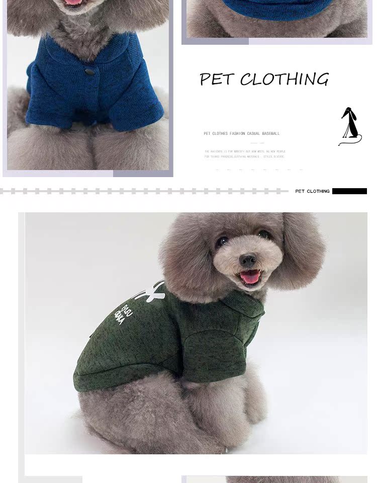 Quần áo cho chó mùa xuân và mùa đông và mùa đông dày Teddy ấm cá xương bông áo len hơn gấu hai chân quần áo thú cưng nhỏ quần áo chó - Quần áo & phụ kiện thú cưng phụ kiện cho chó