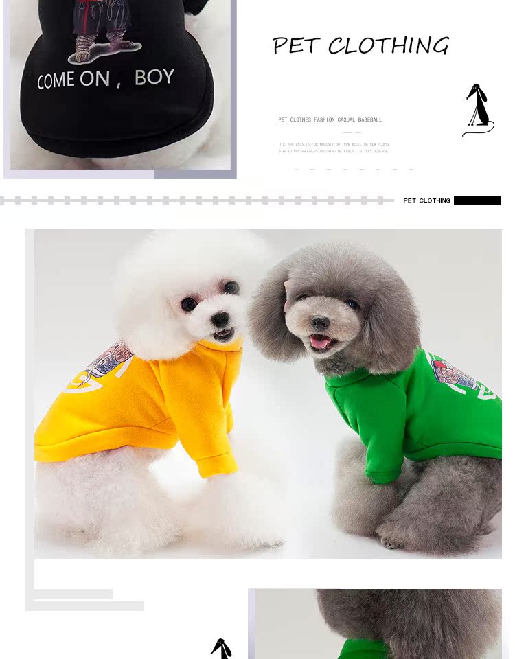 Mùa xuân mới quần áo chó Teddy chó nhỏ phim hoạt hình bông nhung áo len VIP mùa xuân và mùa thu thú cưng quần áo hai chân - Quần áo & phụ kiện thú cưng quần áo cho mèo con