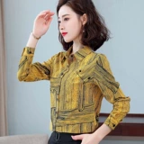 Шифоновая рубашка, осенний лонгслив для матери, в корейском стиле, квадратный вырез