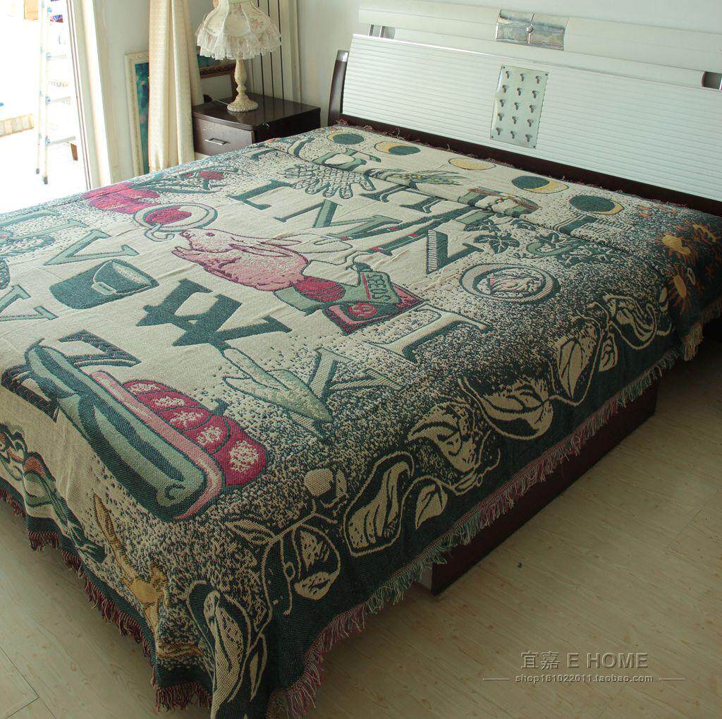 Outlet American Pure Cotton Thickened Wire Blanket Sofa Blanket Bed Blanket Bed Cover Sofa Towel Woven Wire Blanket