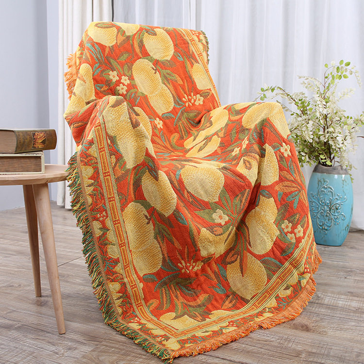 Cotton Wire Blanket Sofa Cover Blanket Bed Blanket Thick Bed Cover American Countryside Thickened Balcony Carpet Sofa Mat