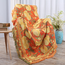 Cotton wool blanket sofa cover cover blanket bed blanket thick sheet bed cover American country thick balcony carpet sofa cushion