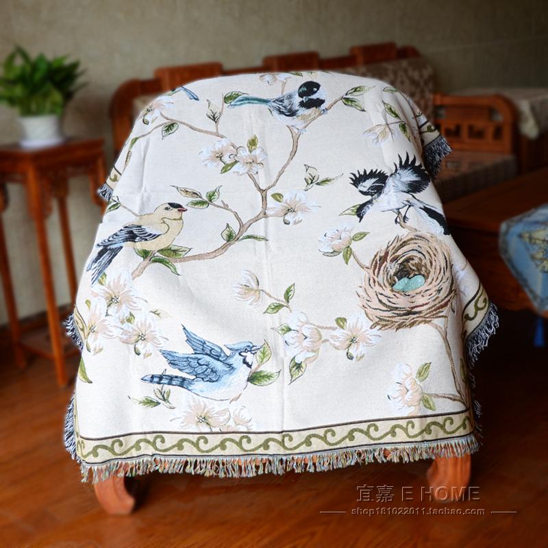 Trắng Monet Sofa Chăn Giải trí Chăn bông Dòng Chăn Thời gian Đi bộ Chăn Sofa Khăn Bohemia - Ném / Chăn chăn nỉ nhung