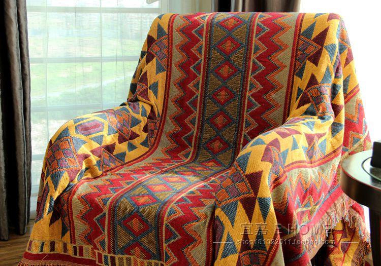 Bohemian Blanket, Cotton Blanket, Air Conditioning Blanket, Towel Blanket, Throw Blanket, Colorful Thread Blanket, Sofa Blanket, Vintage Style