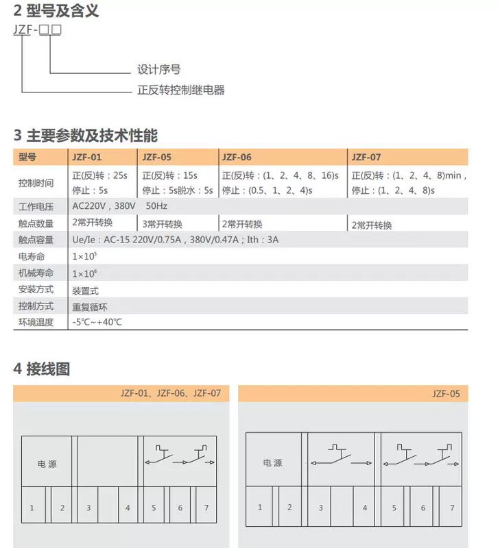 Rơ le thời gian Zhengtai rơle điều khiển tiến và lùi JZF-07 05 06 01 AC220V 380V