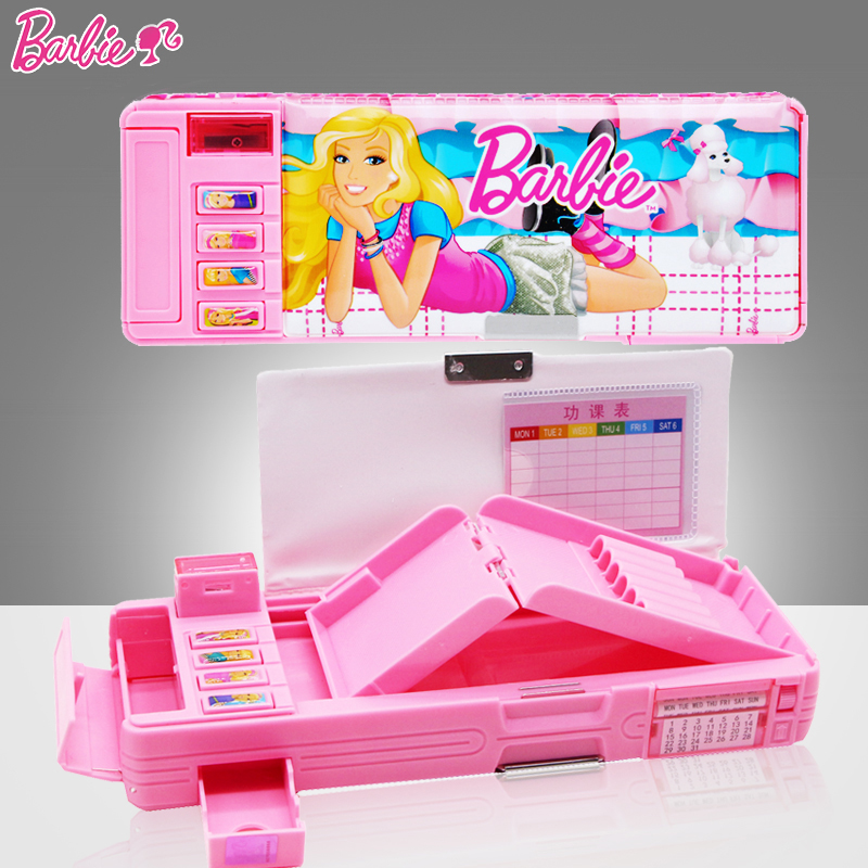 Barbie primary school stationery box girls pencil case princess girl Korean version of children's learning supplies multifunctional creativity