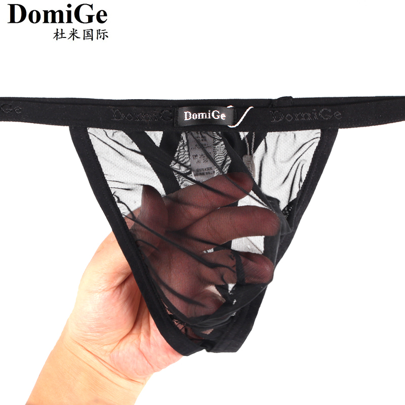 Dumi International Mesh Sexy Fully Transparent Thong Men's Fitness Underwear T-Shaped Lace New Summer Style