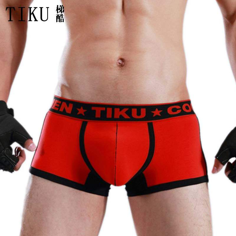 TIKU Ladder Cool Big Red Ben Year Tiger Year Mid-Waist Underpants Breathable sweat Sweat Elastic Cotton U Convex Corner Pants Students