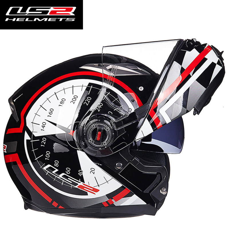 LS2 double lens motorcycle helmet Men's and women's anti-fog exposed helmet Four-season motorcycle full-complex full helmet racing helmet