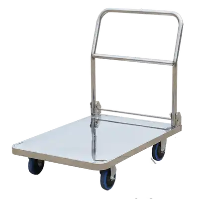 Jieshi stainless steel flatbed car folding trolley mute small pull car four wheel truck 304 stainless steel 304