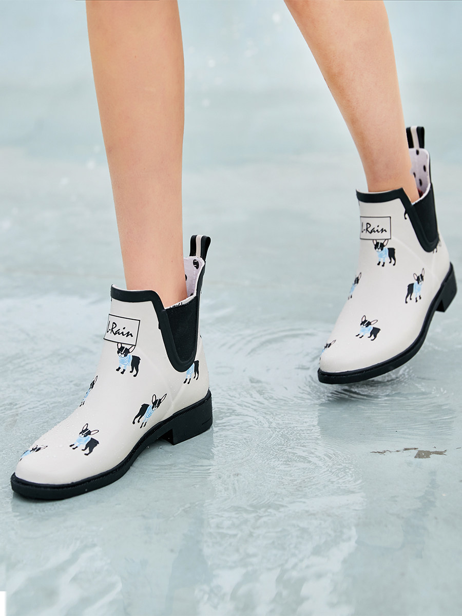 l_rain rain boots women's non-slip waterproof rain boots fashion adult short tube women's water shoes water boots adult soft-soled overshoes