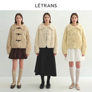 Yuanyi letrans art institute natürlicher gewellter schaffell-kurzmantel mit großem revers und hornschnalle