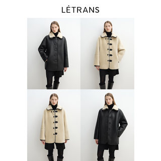 Yuanyi letrans dawn and dusk line kontrastpelzrevers reversible einteilige pelzjacke aus schafschur-kunstpelz