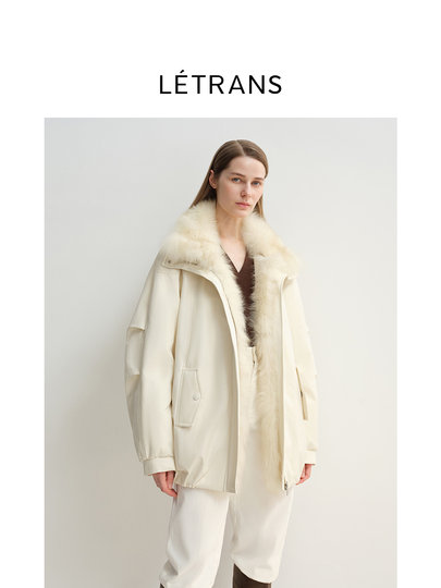 Пуховик Yuan Yi Letrans Urban Style с воротником-стойкой из меха лисы, 3 способа ношения, с наполнителем из белого гусиного пуха